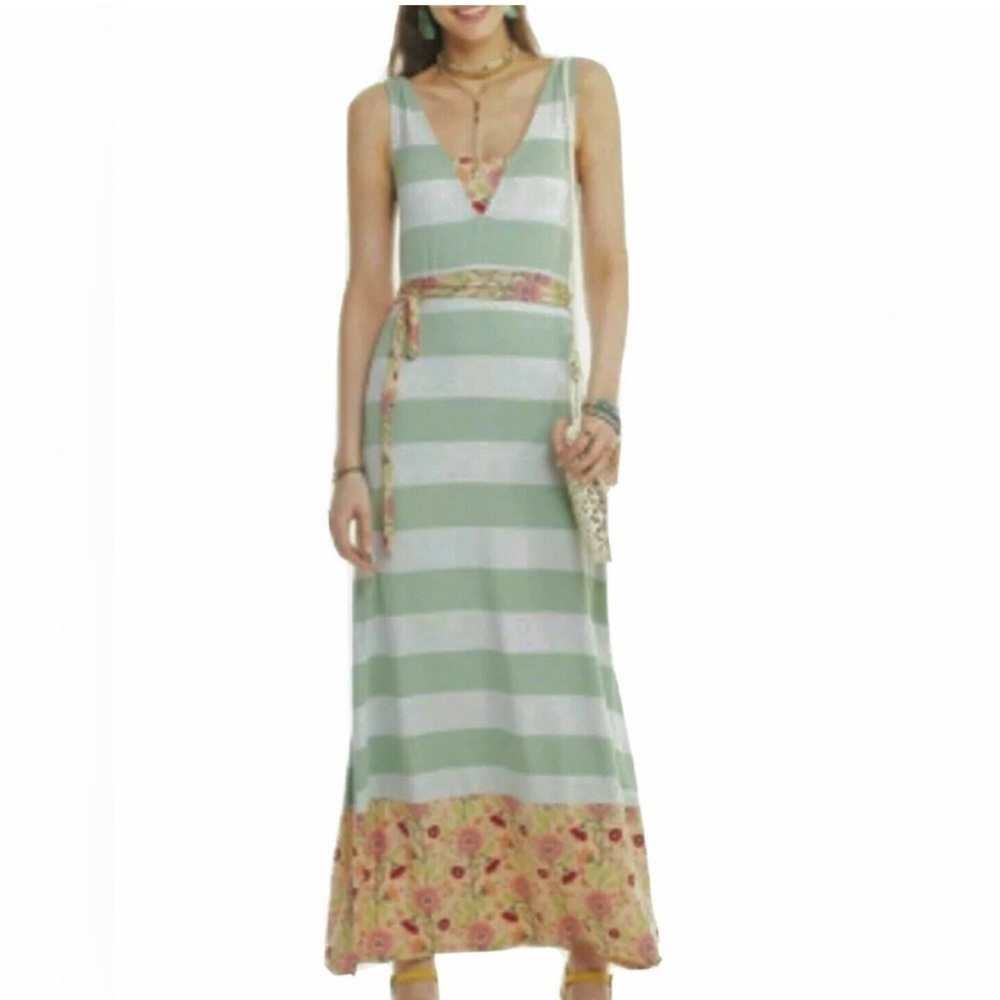 Matilda Jane Seaside Afternoon Maxi sleeveless dress, size Medium with tie